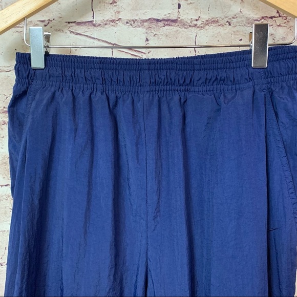 Nike Navy Nylon Elastic Waist Windbreaker Pants - Picture 2 of 14